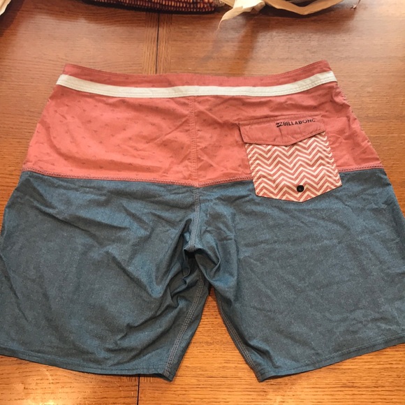Salmon and Blue Swim trunks by Billabong - Picture 4 of 11